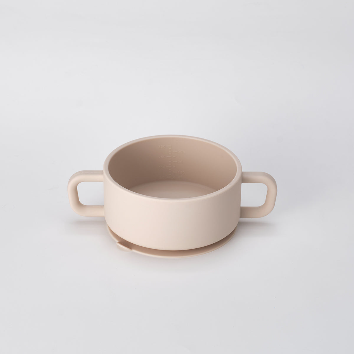MOTHER-K HUG Dual-Handle Suction Bowl with Lid (Cream)