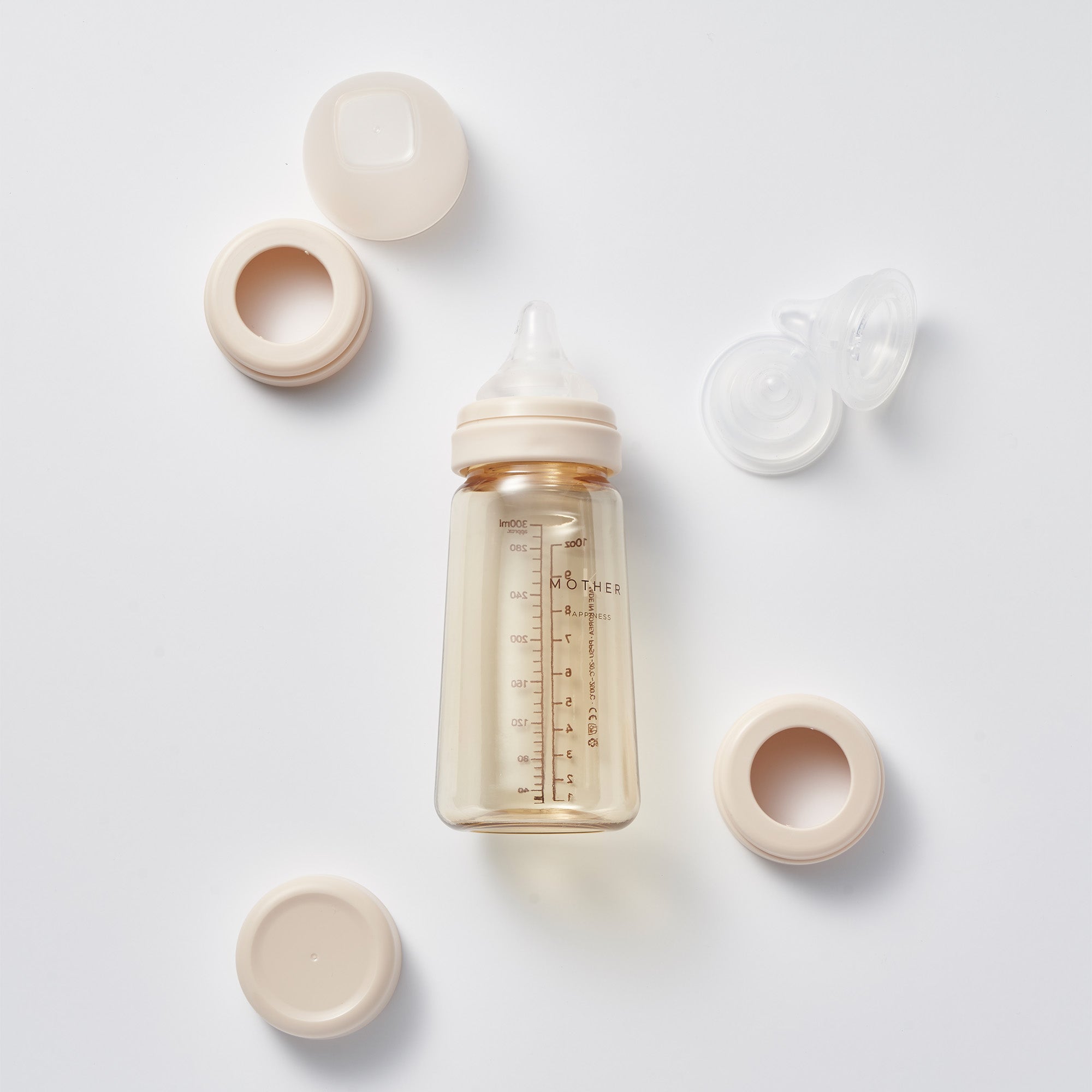 MOTHER-K PPSU Feeding Bottle 180ml (With nipple step2) (Cream)