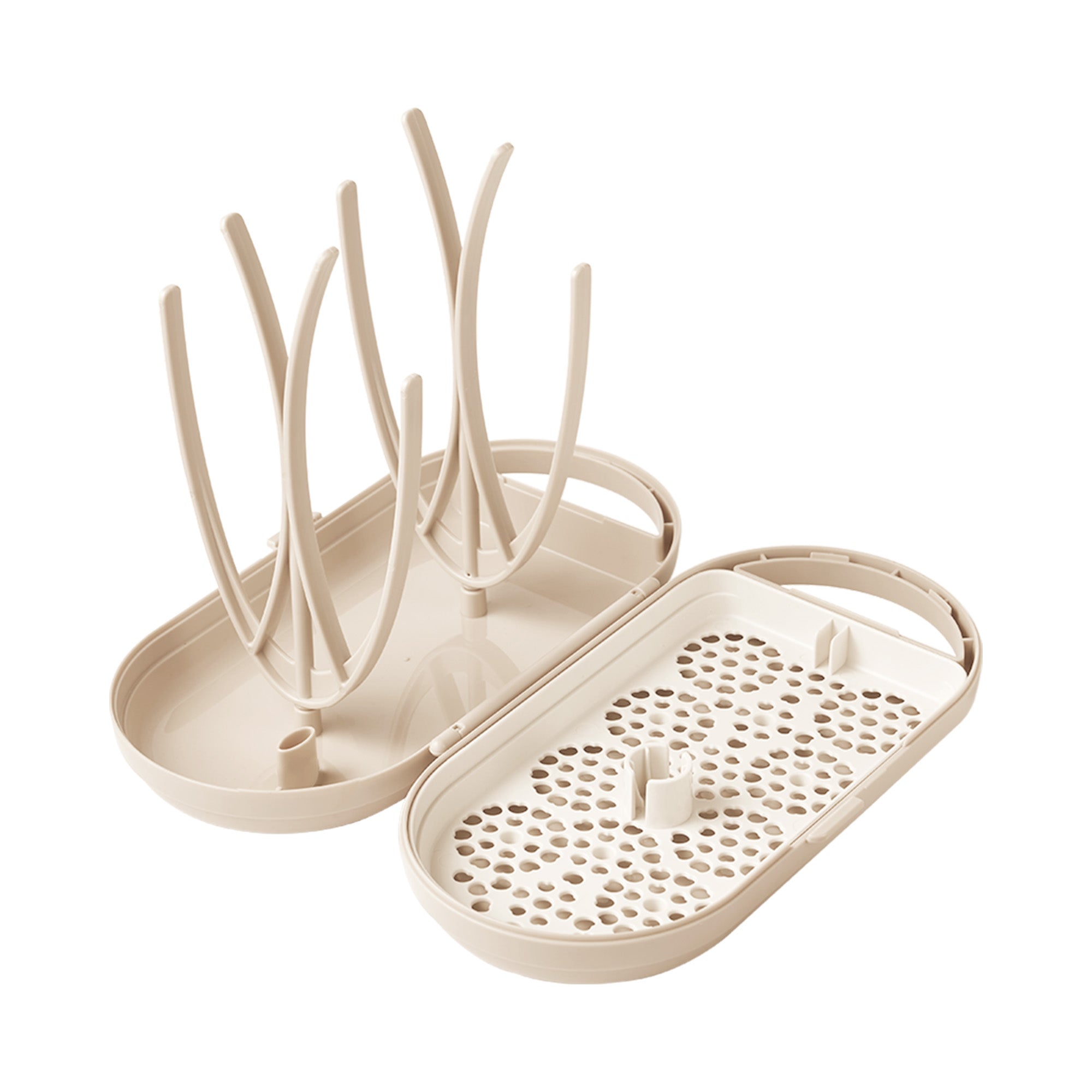 MOTHER-K Portable Feeding Bottle Drying Rack Set_Cream