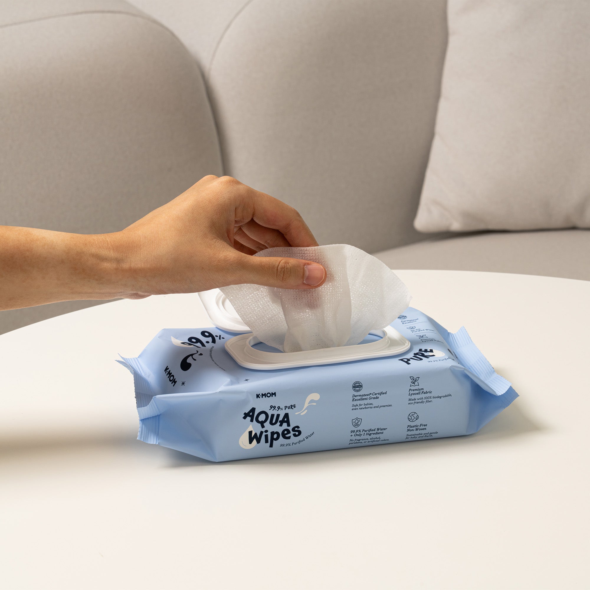 K-MOM 99.9 Pure Aqua Wipes_60 Sheets (1PACK)