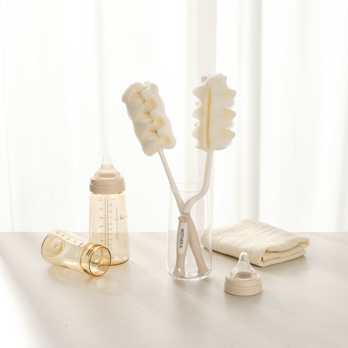 Bottle Brush 2 kinds of sets (Cream)