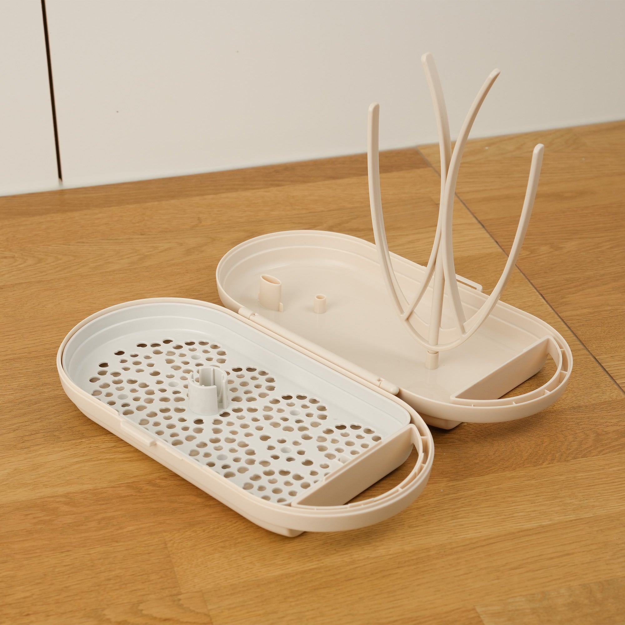 MOTHER-K Portable Feeding Bottle Drying Rack Set_Cream