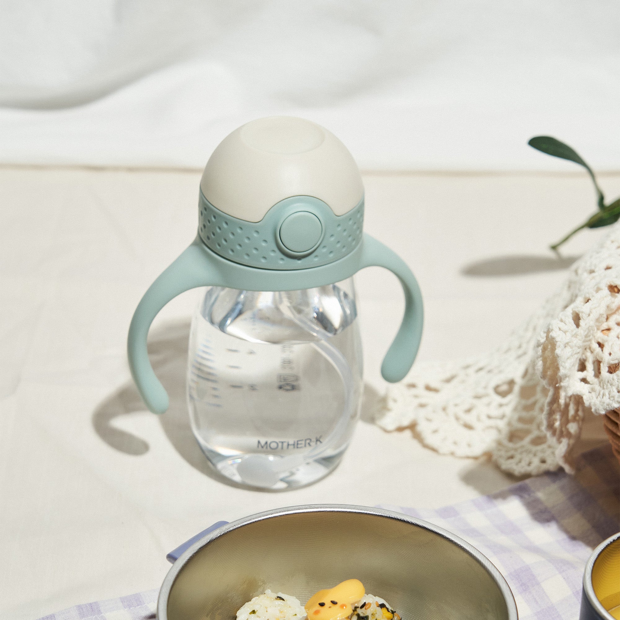 MOTHER-K Hug Weighted Straw Cup (210ml Mint)