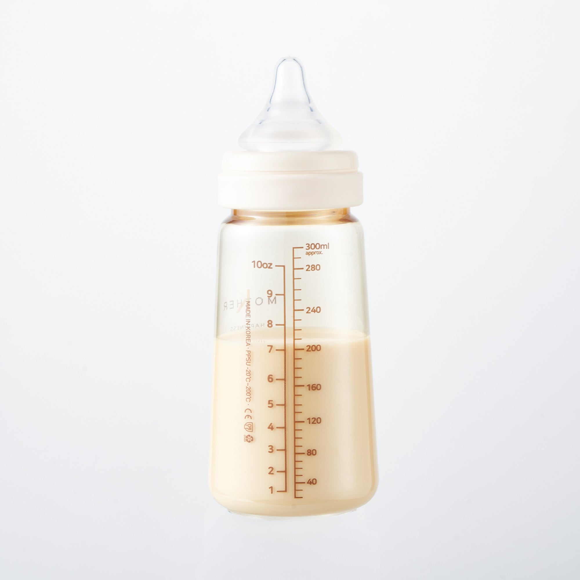 MOTHER-K PPSU Feeding Bottle 180ml (With nipple step2) (Cream)