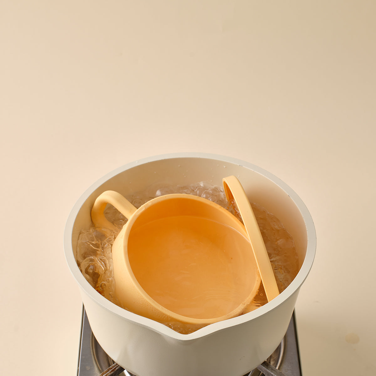 MOTHER-K HUG Dual-Handle Suction Bowl with Lid (Lemon)