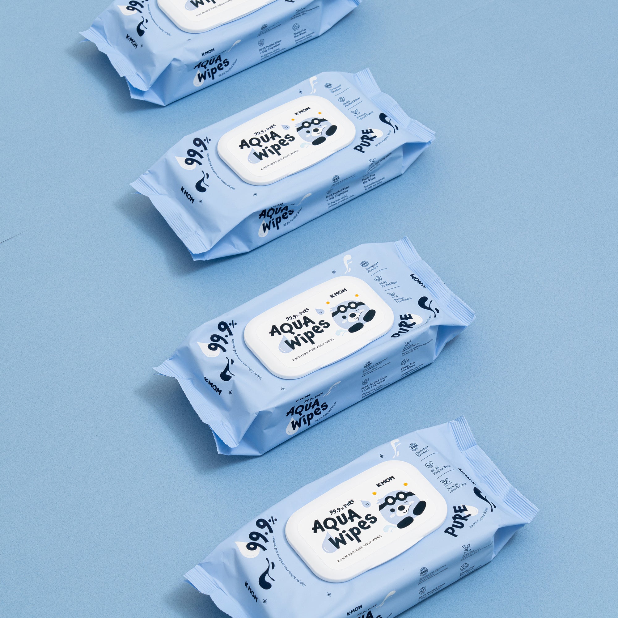 K-MOM 99.9 Pure Aqua Wipes_60 Sheets (1PACK)