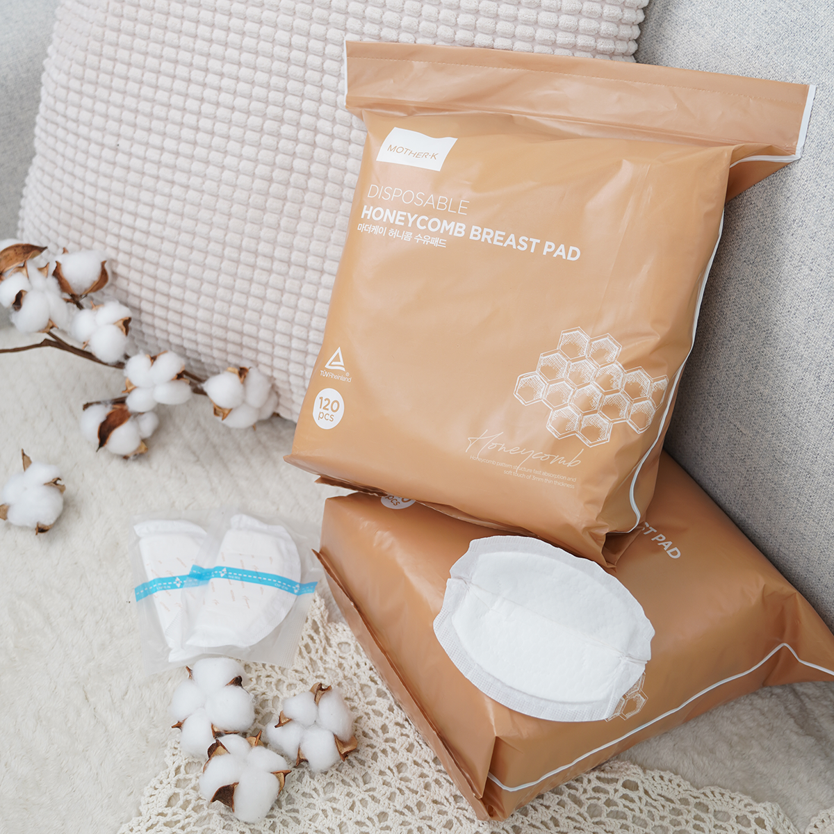 MOTHER-K Honeycomb Breast Pad (120pcs)