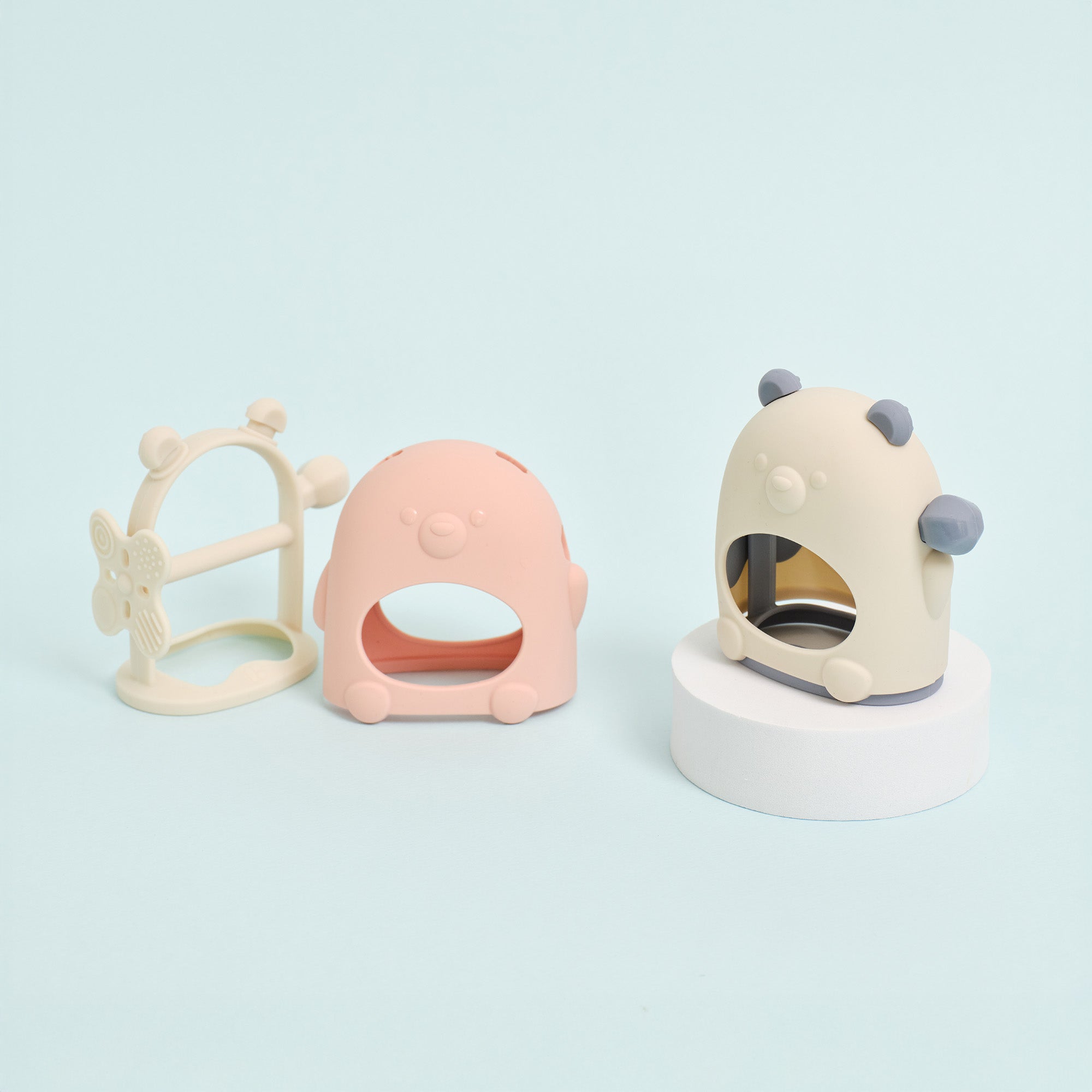 MOTHER-K Silicone Wrist Teether (Cream Blue)