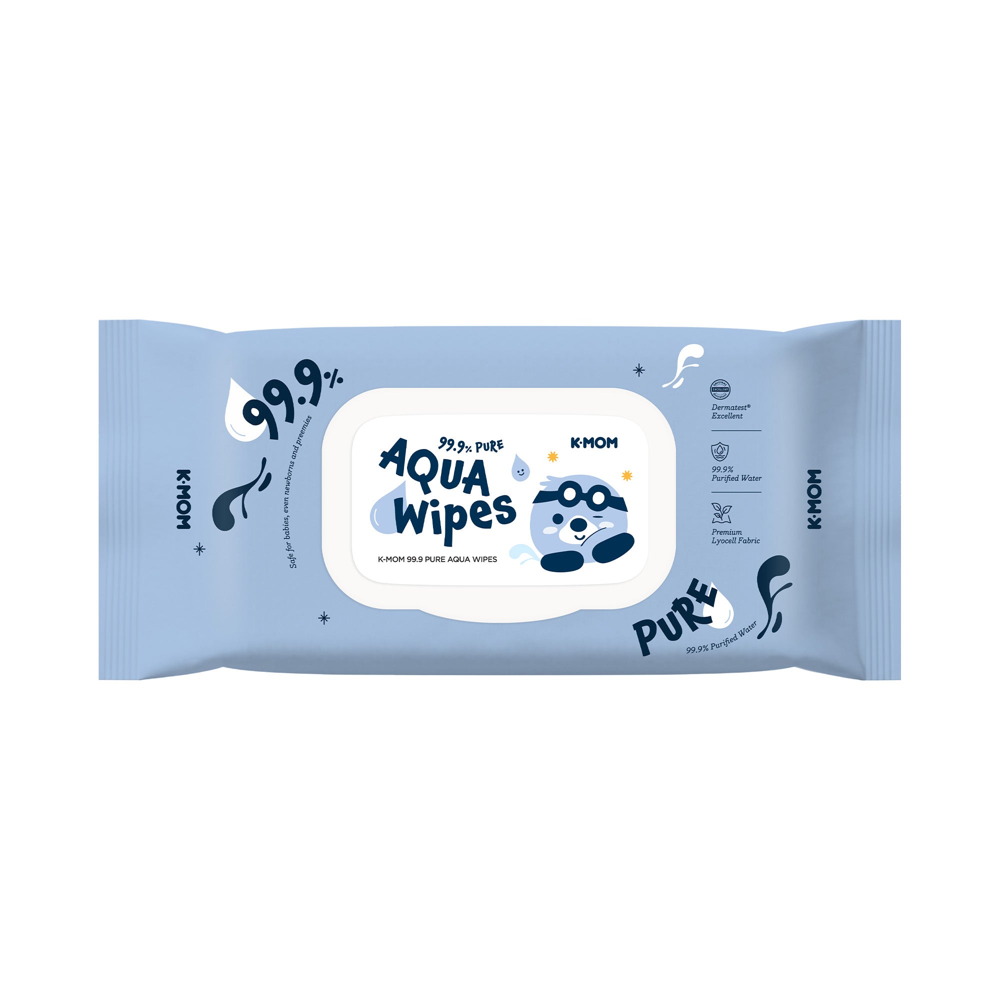 K-MOM 99.9 Pure Aqua Wipes_60 Sheets (1PACK)